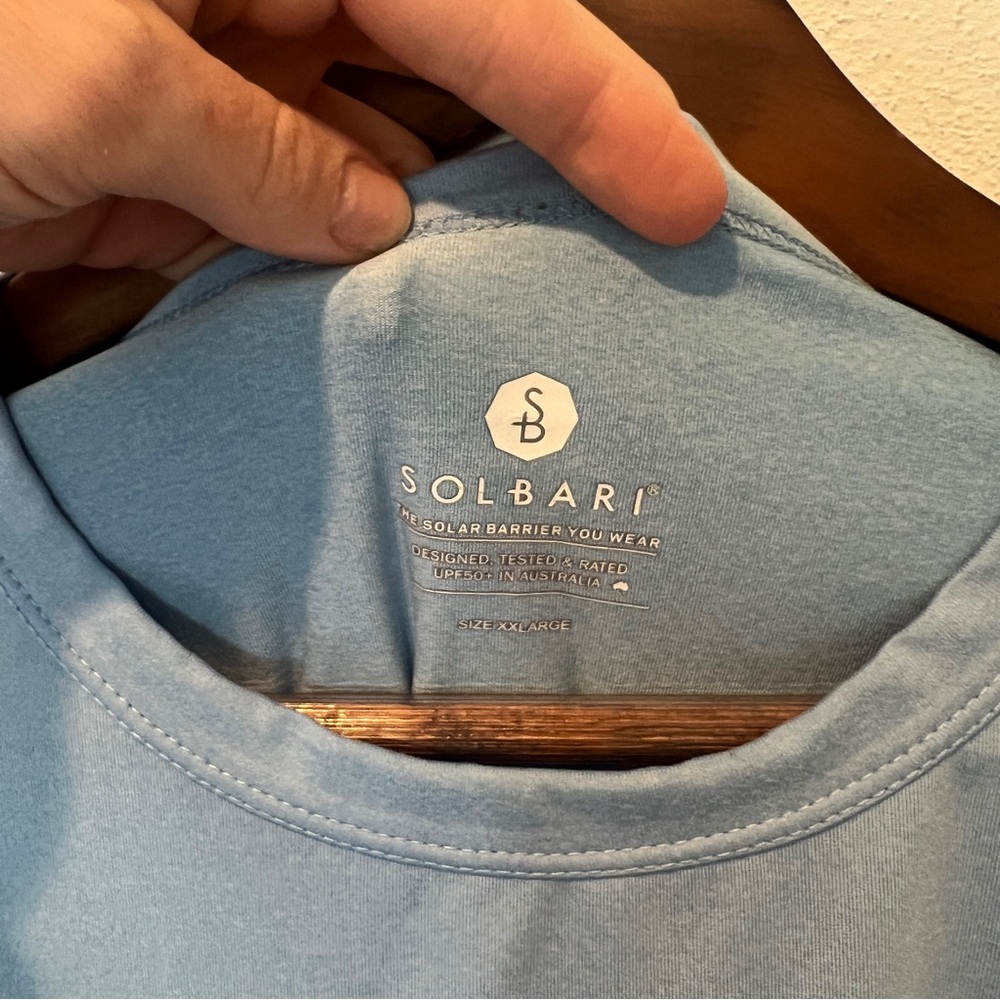Solbari Men’s Sun Protective UPF50+ Blue Long Sleeve Activewear Shirt Size XXL - Picture 6 of 9